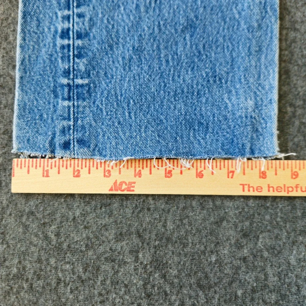 Vintage 90s Levi's 501 XX Button Fly Faded Raw Hem Jeans Label 30x36 Act 30x28.5